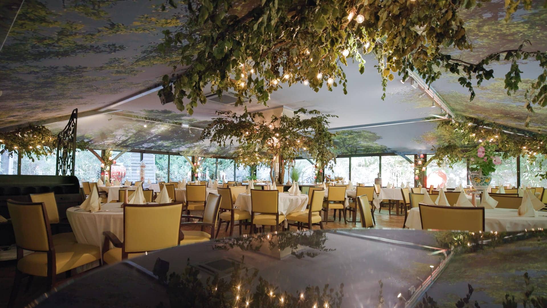 Salle Paradis’O, baies panoramiques et feuillage